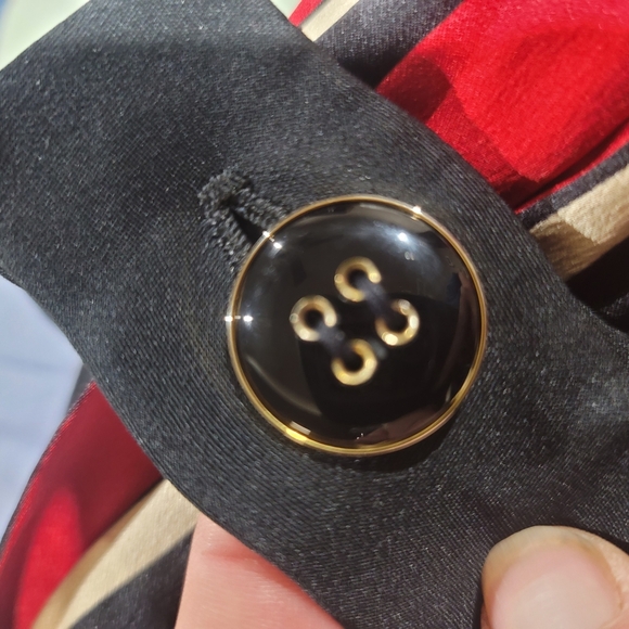 James GALANOS for MARTHA Vintage 80s Silk Striped Dress - MINT - Fits Sz 6 - Picture 7 of 11